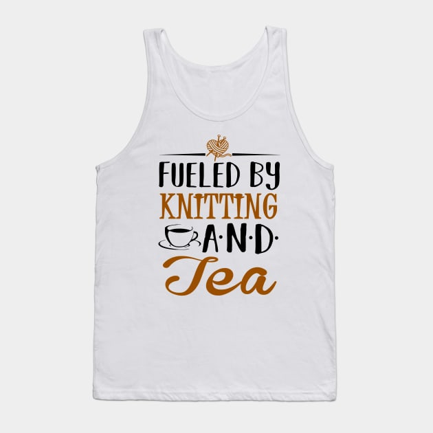 Fueled by Knitting and Tea Tank Top by KsuAnn